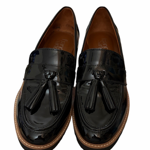 Franco Sarto Carolynn Patent tassel lug sole platform loafers. Size 8.5
